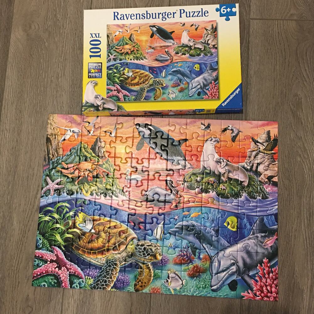 Lot of 3 Ravensburger Beautiful Ocean Fairy Land of Giants Jigsaw Puzzle 100 Pcs